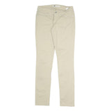 LEVI'S Womens Cotton Blend Beige Slim Skinny Trousers W28 L31 Stylish Zip