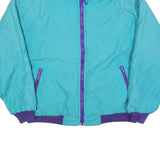 CABIN CREEK Mens Turquoise & Purple Zip Jacket L Polyester Blend Casual