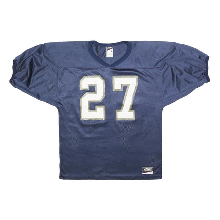 BIKE Mens Blue V-Neck Jersey L Short Sleeve Sports Number 27 Graphic Print