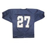 BIKE Mens Blue V-Neck Jersey L Short Sleeve Sports Number 27 Graphic Print