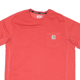CARHARTT Mens Red T-Shirt Pocket L Short Sleeve Crew Neck Cotton Blend