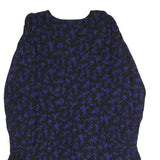 GAP Womens Black & Blue Floral Day Dress Polyester Blend V-Neck Long Sleeve M