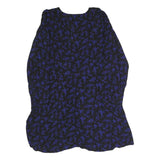 GAP Womens Black & Blue Floral Day Dress Polyester Blend V-Neck Long Sleeve M