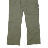 H&M Womens Cotton Blend Green Regular Straight Trousers W32 L28 Utility Style