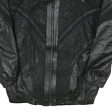 MAGGIE LAWRENCE Mens Black Leather Zip Jacket M Woven Textured Pattern Stylish