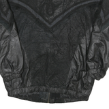 MAGGIE LAWRENCE Mens Black Leather Zip Jacket M Woven Textured Pattern Stylish