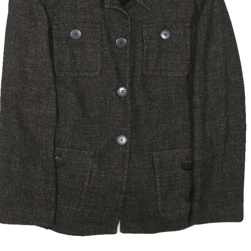 SAINT HILARE Womens Grey Classic Jacket XS Polyester Blend Button Plain Stylish