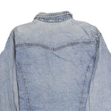 Mens Blue Cotton Denim Jacket S Button Closure Classic Fit Casual Outerwear