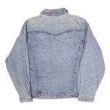 Mens Blue Cotton Denim Jacket S Button Closure Classic Fit Casual Outerwear