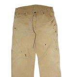 DICKIES Mens Regular Fit Beige Cotton Workwear Zip Denim W34 L31 Durable Casual