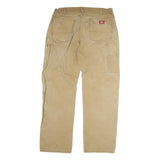 DICKIES Mens Regular Fit Beige Cotton Workwear Zip Denim W34 L31 Durable Casual