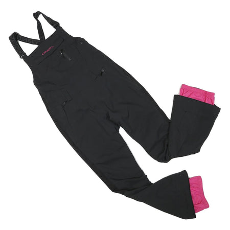 O'NEILL Womens Black & Pink Dungarees Relaxed Polyester Blend XS W32 L33 Ski