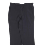 Womens Regular Fit Black Trousers W30 L28 Zip Closure Straight Leg Classic Style