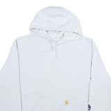 CARHARTT Mens White Hoodie 2XL Cotton Blend Pullover Logo Print