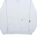 CARHARTT Mens White Hoodie 2XL Cotton Blend Pullover Logo Print