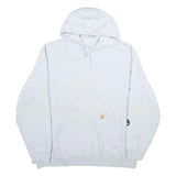 CARHARTT Mens White Hoodie 2XL Cotton Blend Pullover Logo Print