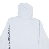 CARHARTT Mens White Hoodie 2XL Cotton Blend Pullover Logo Print