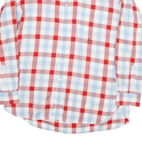 TOMMY HILFIGER Mens Red & Light Blue Check Shirt XL Button-Down Collar Long