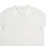 CALVIN KLEIN Mens White & Grey Thin Stripe Short Sleeve Polo Shirt 2XL Cotton