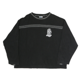 DISNEYLAND Mens Black Patterned Crew Neck Basic Knit XL Cotton Casual Comfort