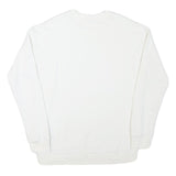 ADIDAS Womens White Sweatshirt Crew Neck UK 8 Cotton Blend Logo Pullover