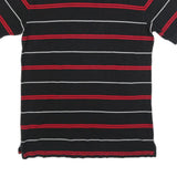 NAUTICA Mens Black & Red Striped Polo Shirt M Cotton Blend Casual Short Sleeve