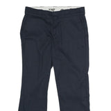 DICKIES Womens Polyester Blend Navy Slim Fit Straight Leg Trousers W32 L27