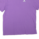 CHAMPION Mens Purple Graphic T-Shirt L Short Sleeve Crew Neck Cotton Blend