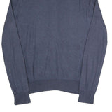 POLO RALPH LAUREN Mens Blue Plain Full Zip Plain Crew Knit S Jumper Cotton Blend