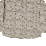 NORTH RIVER Mens Beige Brown Wildlife Print Cotton Blend Shirt L Casual Long