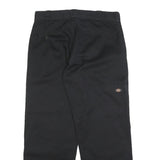 DICKIES Mens Black Cotton Blend Loose Fit Straight Trousers W34 L30 Workwear