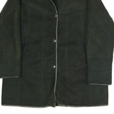 Womens Black Faux Shearling Button Jacket L Polyester Blend Plain Warm Winter