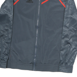 ADIDAS Mens Grey & Red Sports Zip Jacket L Polyester Climatelite Trackwear