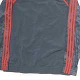 ADIDAS Mens Grey & Red Sports Zip Jacket L Polyester Climatelite Trackwear