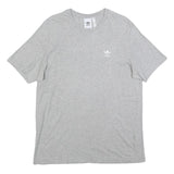 ADIDAS Mens Grey Crew Neck Short Sleeve T-Shirt L Cotton Blend Casual Wear