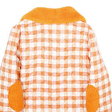 NILSEC Womens Orange & White Check Zip Jacket S Polyester Blend Stylish Padded
