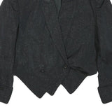 Womens Black Button Jacket L Woven Glitter Evening Wear