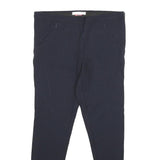 STEFANEL Womens Viscose Blend Navy Slim Zip Trousers W30 L26 Stylish Comfort