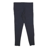 STEFANEL Womens Viscose Blend Navy Slim Zip Trousers W30 L26 Stylish Comfort