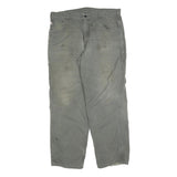 CARHARTT Mens Grey Relaxed Straight Canvas Cotton Blend Rinse W40 L32 Workwear