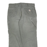 CARHARTT Mens Grey Relaxed Straight Canvas Cotton Blend Rinse W40 L32 Workwear