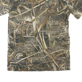 RUSSELL OUTDOOR Mens Green Brown Camouflage T-Shirt S Short Sleeve Crew Neck