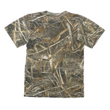RUSSELL OUTDOOR Mens Green Brown Camouflage T-Shirt S Short Sleeve Crew Neck