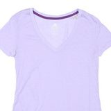 ADIDAS Womens Lilac XS V-Neck Polyester Blend T-Shirt Short Sleeve Sport Casual