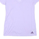 ADIDAS Womens Lilac XS V-Neck Polyester Blend T-Shirt Short Sleeve Sport Casual