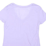 ADIDAS Womens Lilac XS V-Neck Polyester Blend T-Shirt Short Sleeve Sport Casual