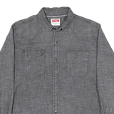 WRANGLER Mens Grey Casual Shirt L Long Sleeve Cotton Blend Workwear
