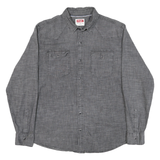 WRANGLER Mens Grey Casual Shirt L Long Sleeve Cotton Blend Workwear