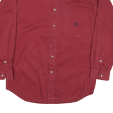 REGATTA Mens Red Shirt M Casual Denim Collar Button Long Sleeve Cotton Blend