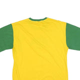 PIERIM Mens Yellow & Green Brasil Graphic T-Shirt L Short Sleeve Crew Neck